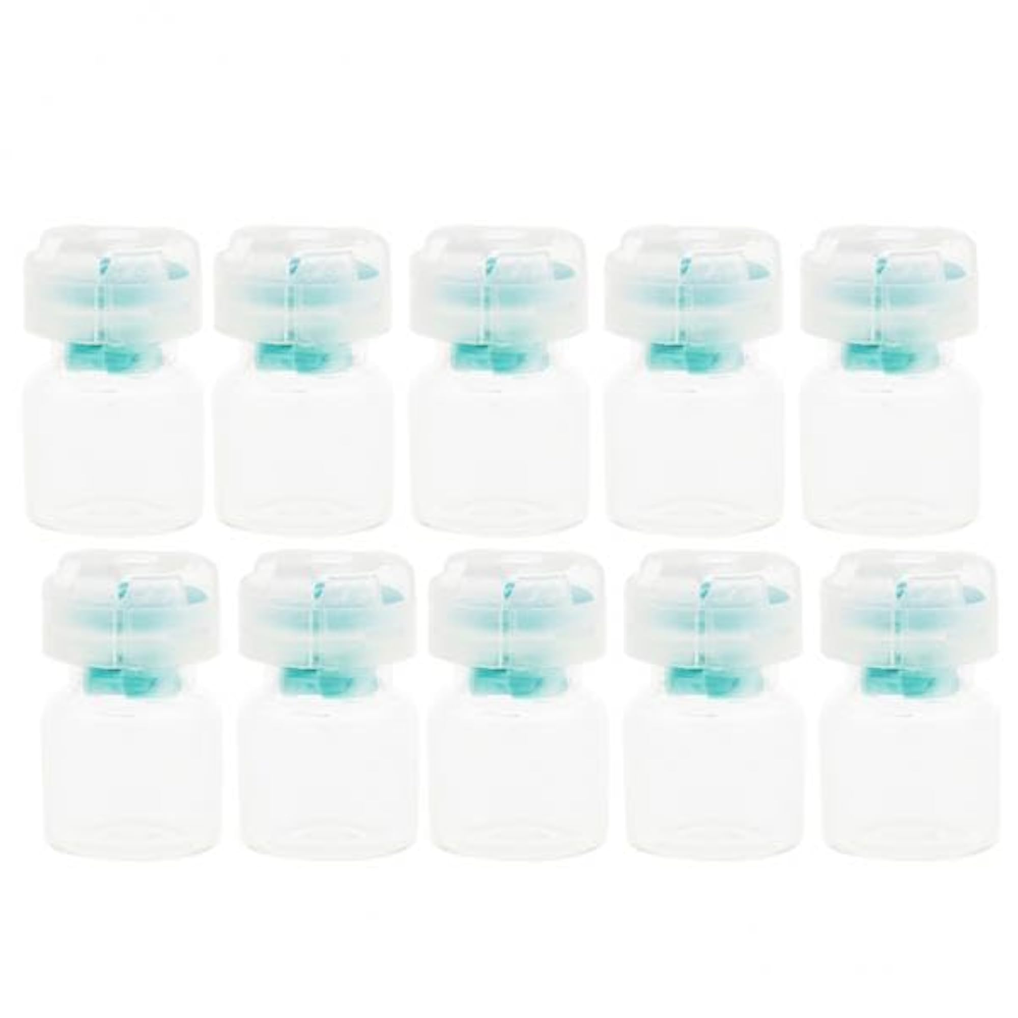 10Pcs Clear Glass Dram Bottles with Black Screw Cap, 3Ml